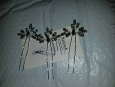 Artio Wedding Hair Pins Accessories Rhinestones for Women and Girls 3PCS 