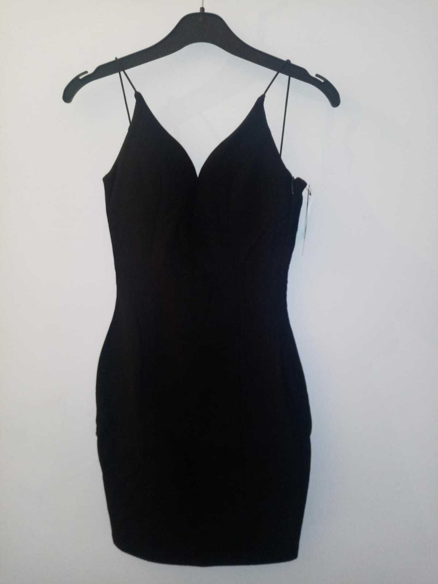 RARE LONDON V NECK CUP BODYCON MINI DRESS BLACK SIZE UK 6 NH11 EE 10 | eBay  UK