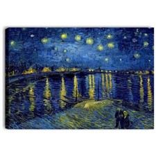 ITALIAQUADRI Quadro Notte Stellata sul Rodano Van Gogh 70x50 Stampa su Tela
