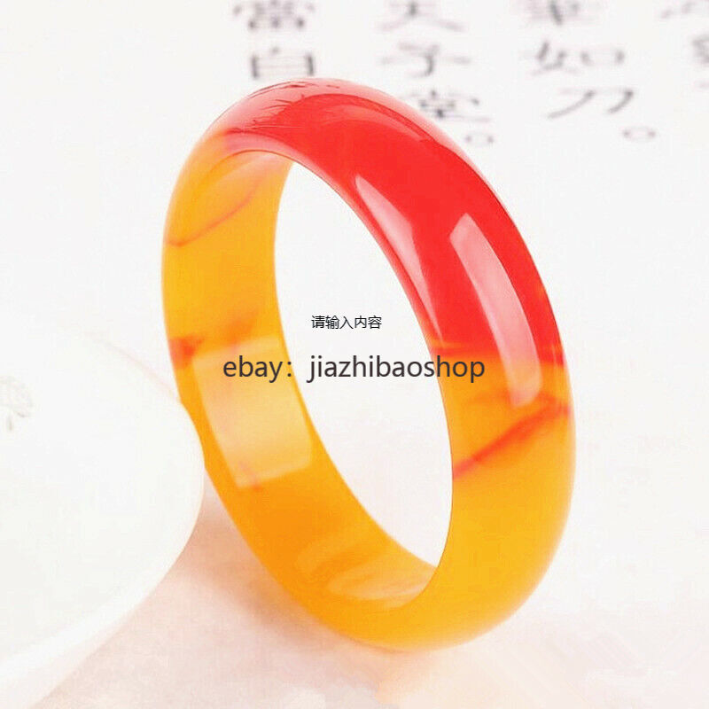 Natural Red Yellow Jade Bangle Bracelet Genuine Jadeite Jewelry Amulet Women