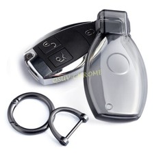F&uuml;r Mercedes Benz A B C E S M V Klasse Transparent Schwarz Schl&uuml;ssel Kette H&uuml;lle