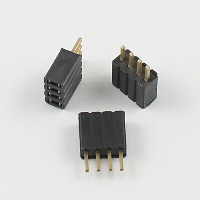 5Pcs Gold Plated 1.27mm Pitch Single Row Female 4 Pin Header Strip PH:4.6mm #A6-