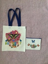 1 Tote Canvas Medium w/ 1 Small zipped wallet home made