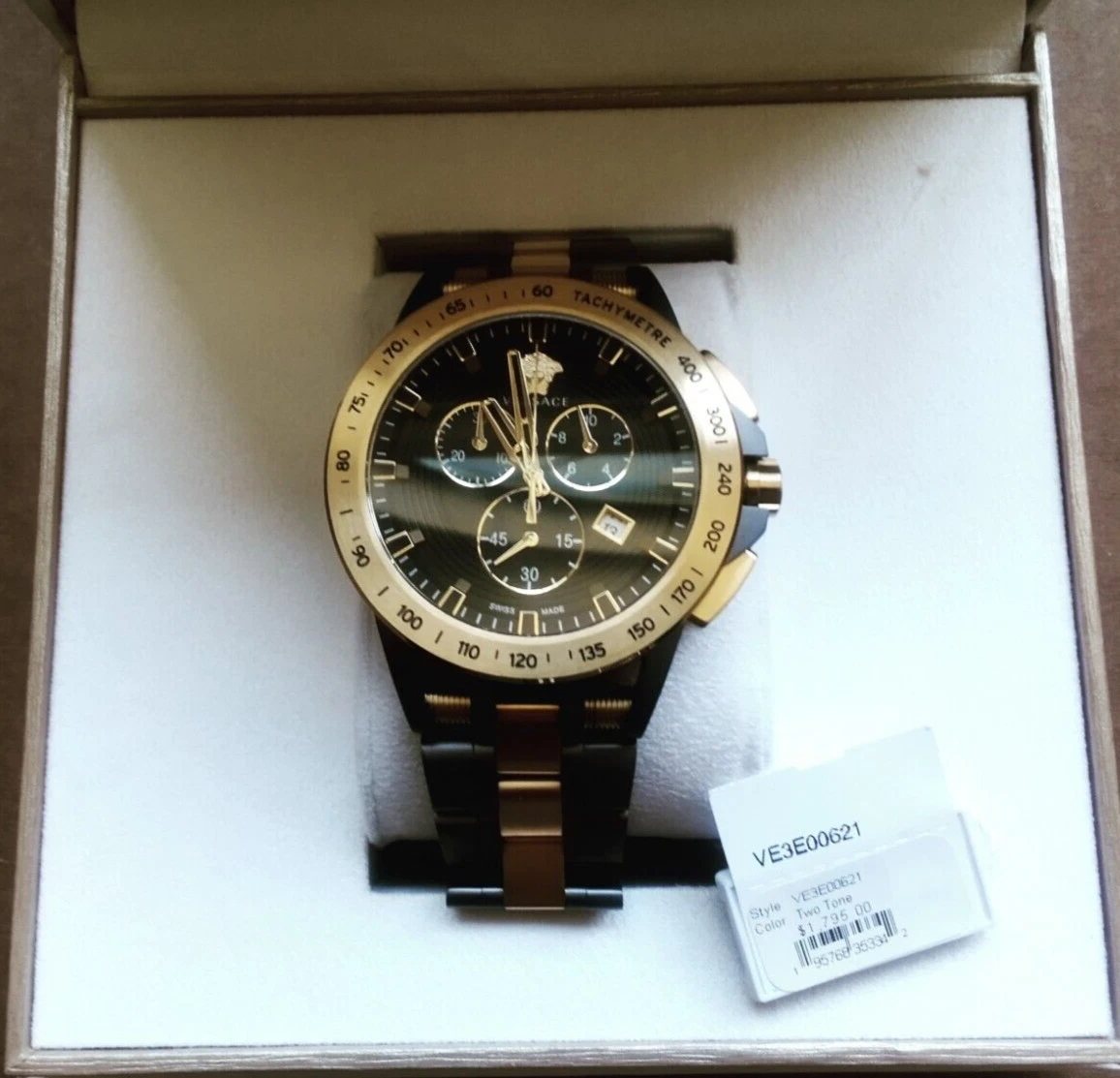 Orologio sportivo uomo VERSACE VE3E00621 Swiss Made acciaio inox zaffiro WR 10M