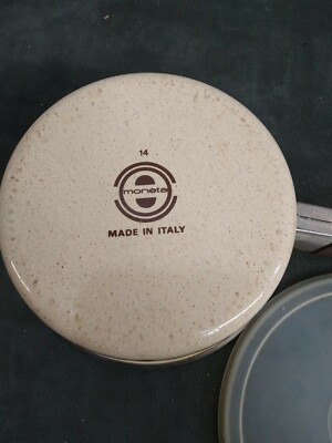 Casserole à Sauce Moneta Made In Italy - Diamètre 16,5 Cm (6 1/2) Avec Couvercle - Émail - Occasion