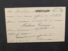 Madame J Conneau to G Nadard G&S French annotated visiting calling card