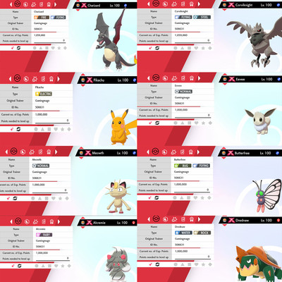 Pokemon Sword Shield Ultra Shiny 6iv Gigantamax Bundle Charizard Eevee Pikachu Ebay