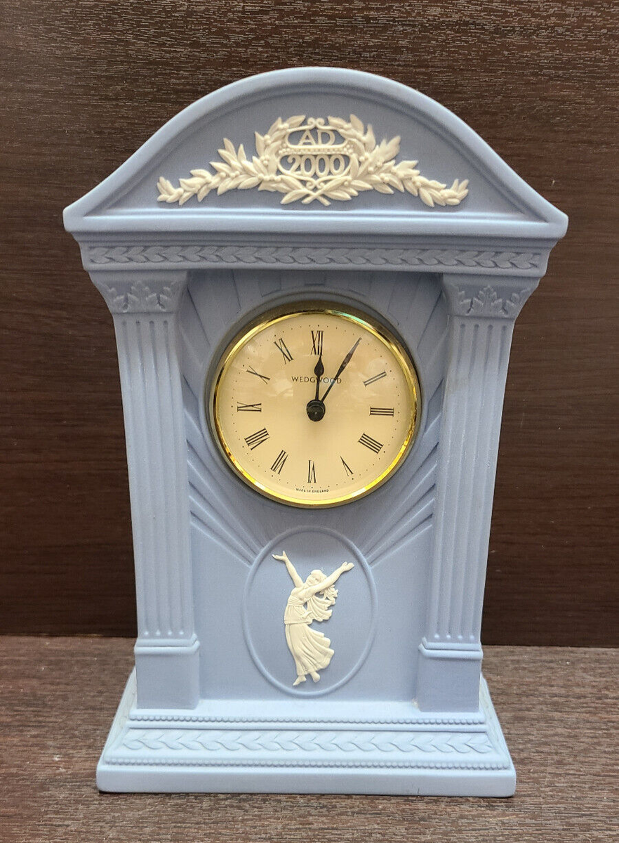 Wedgwood Jasperware Millennium Mantel Clock in Blue and White | eBay