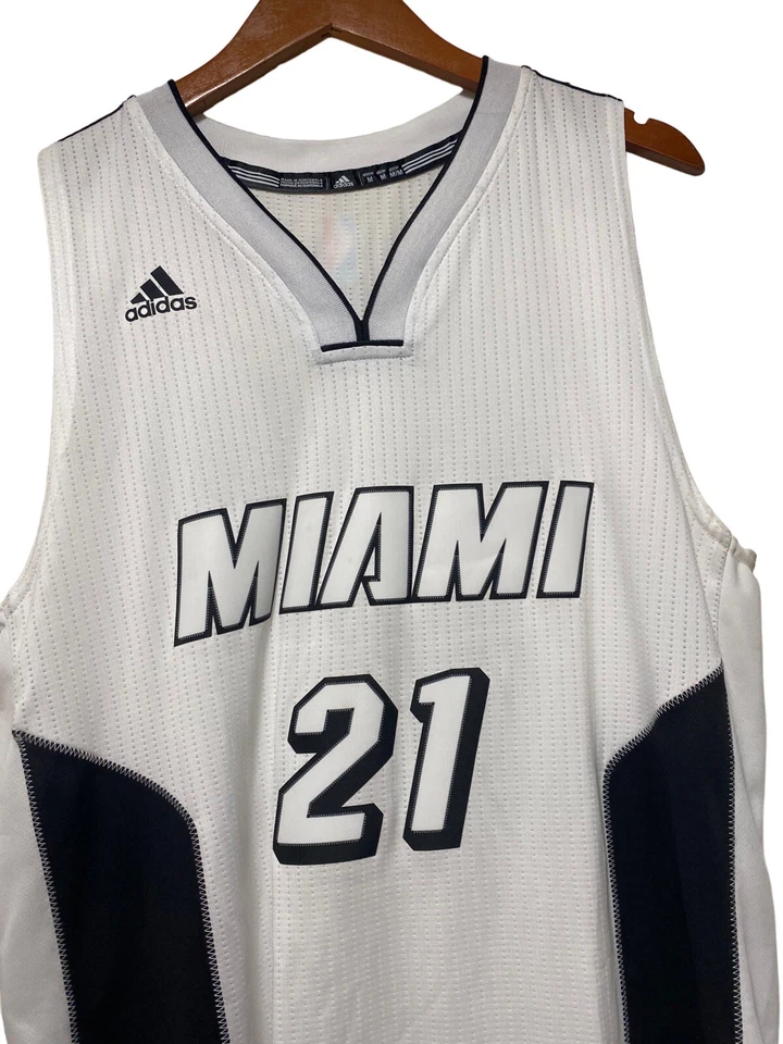 Camiseta Miami Heat White Hot 2016 Adidas NBA Hassan Whiteside adulto mediana rara Foto 2 de 4