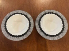Marimekko Oiva Siirtolapuutarha Black x White Deep Plate 20cm Pair Set
