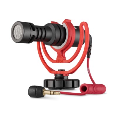 RODE VideoMicro Compact On-Camera Mic w/ Rycote Lyre Shock Mount + Windshield