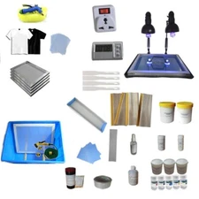 Full Set 4 Color Silk Screen Printing Equipment & Materials Kit DIY Tool