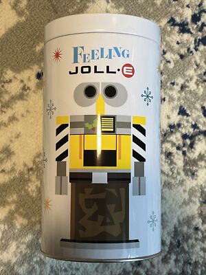   New Disney Parks Pixar Christmas Tin Container Wall-E  & Eve Feeling Joll-E