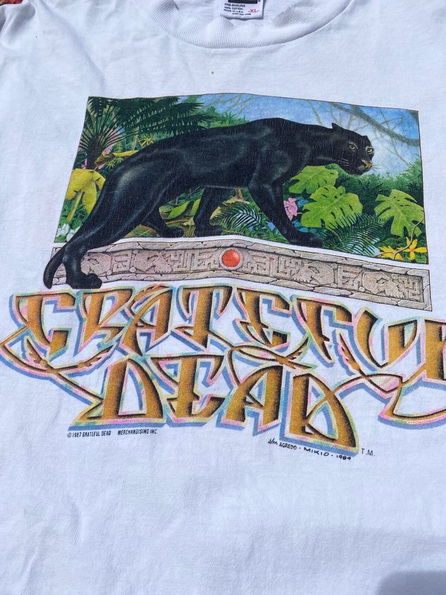 VTG 1989 Grateful Dead Save Rainforest Black Panther L/S Graphic