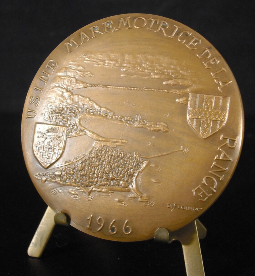 Medal Tidal Power Plant Rance 1966 Propeller Saint Malo Flourat Dinard