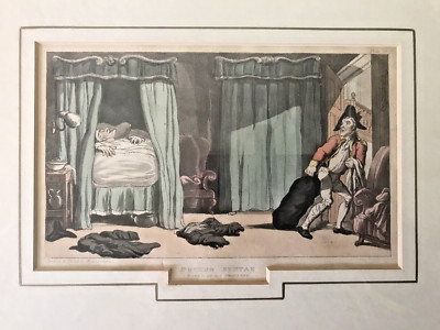 Antike Original Radierung im guten Rahmen von & nach Thomas Rowlandson, 1809-1812