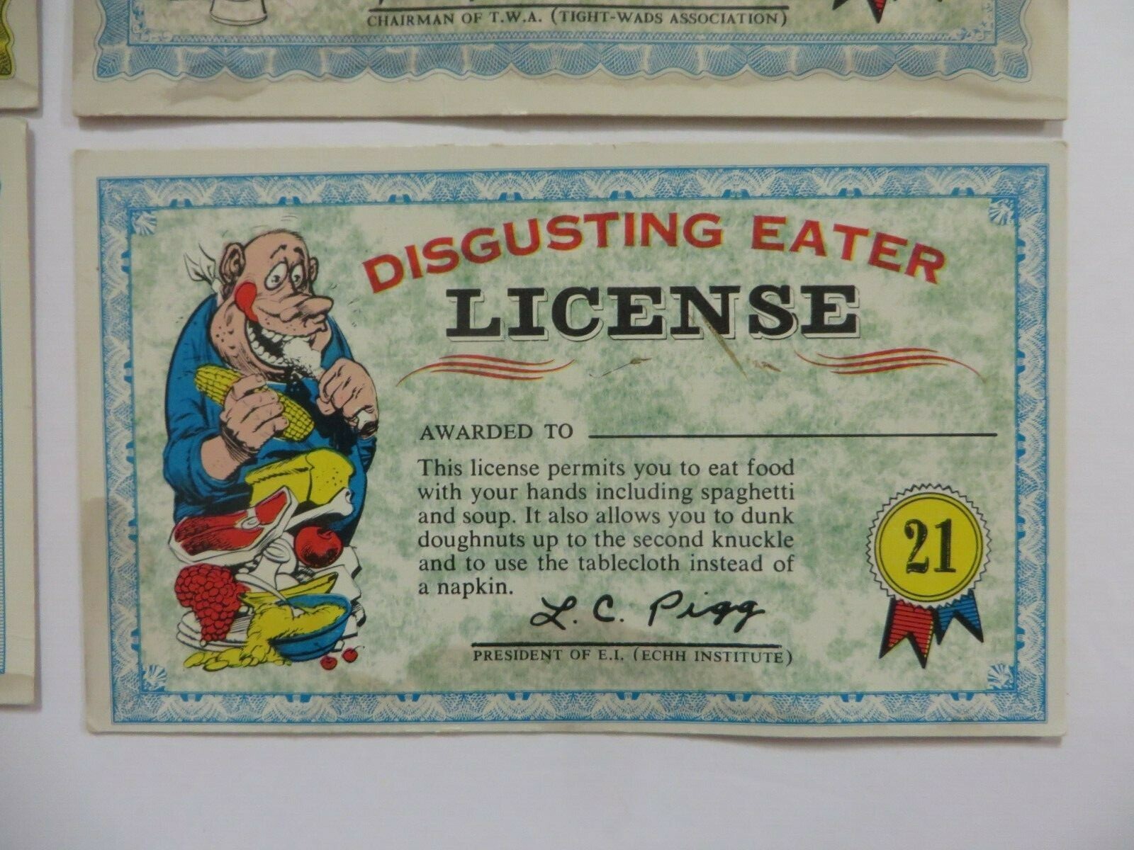 Vtg Lot NUTTY AWARDS Postcards Loony Driver Cheapskate License