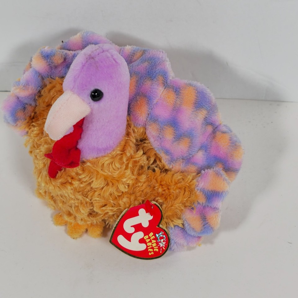 Ty Tommy Turkey Beanie Babies Collection Plush Toy With Heart Tag Nov