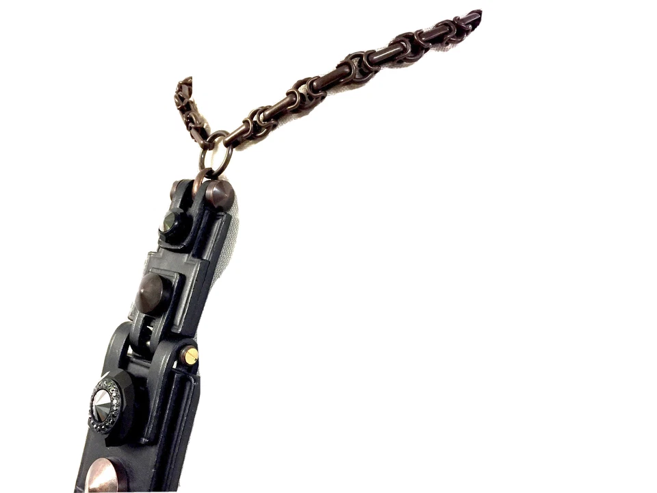 Gargantilla colgante de cuero con tachuelas de cristal cadena de cobre LANVIN collar llamativo Foto 3 de 4