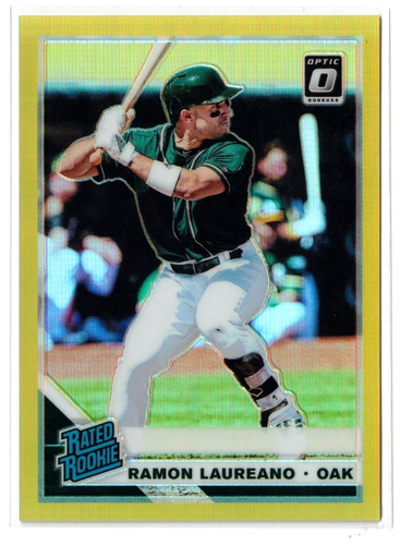 2019 Panini Donruss Optic GOLD RC Ramon Laureano #47! Rookie! JERSEY # MATCH /10 - Picture 1 of 2