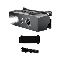 2 in 1 Head-mounted Action Camera 1080P HD Outdoor Sport Camcorder w/ LED Light