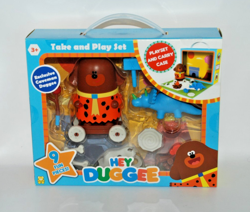 Hey Duggee Take & Play Set inc Caveman Duggee Figure & Accessories NIB