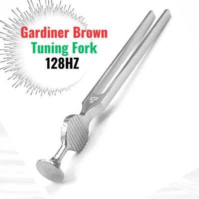 TOOL MASTERS UK Medical Gardiner Brown Tuning Fork 128hz Brushed Steel healing Rinnes hearing te