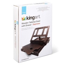 Adjustable Wood Espresso Stained Desk Table Easel with Storage Drawer, Paint ...