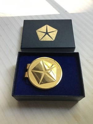 Vintage Chrysler Corp. Pentastar Mopar Gold-Tone Money Clip Collectible Rare