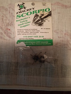 Zwickey Scorpio Grappler S20 Silver Arrow Accessory Bow Hunting Turkey