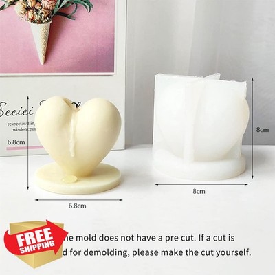 Heart Candle Mold Silicone Romantic DIY Craft Gift Base
