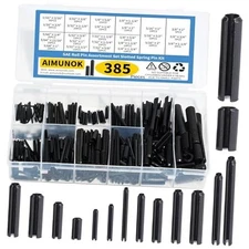 385PCS Roll Pin Set - 26 Sizes Spring Dowel Tension Roll 385pcs SAE Roll Pins