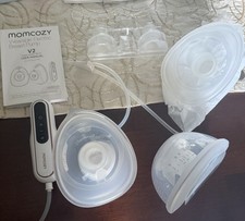 Momcozy Wearable Electric Breast Pump V2, Battery Operated, White, 24/27mm