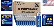 Powermax AA Batteries 100 Ct Ultra Long Lasting 10- Shelf Life