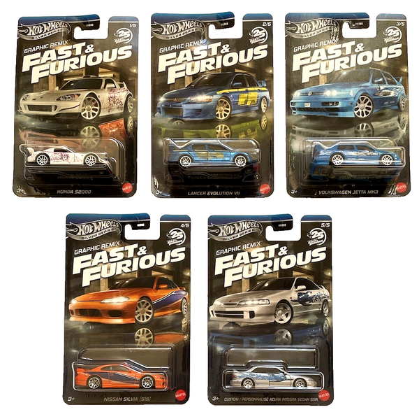 Hot Wheels Fast & Furious Graphic Remix 1-5 Set 1:64 Modellauto Spielzeug Jetta-image