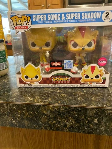 Funko Pop! Super Sonic & Super Shadow 2 Pack Flocked – Target Con Exclusive
