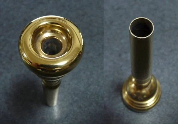 Boquilla trompeta chapada en oro vintage Parduba 4-1/2 Foto 3 de 3