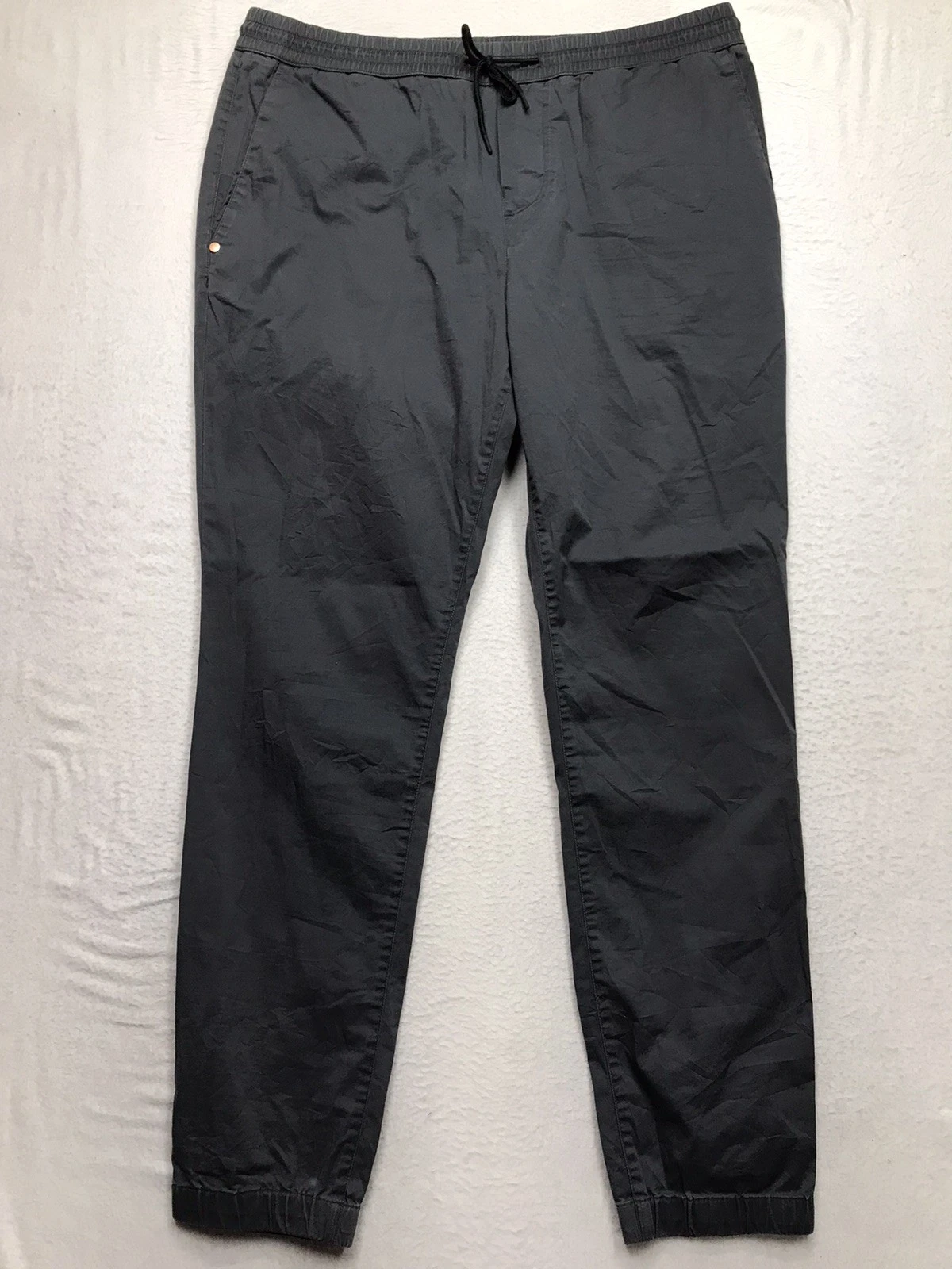 MUGSY Graphites Jogger Pants Men XL (38x32) Gray Stretch Drawstring Casual