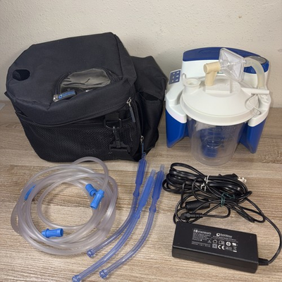 #ad DeVilbiss Vacu Aide 7314P D Suction Unit with Travel Case AC DC Hose Mouth Piece $209.87