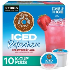 The Original Donut Shop, Iced Refreshers Strawberry Açaí Flavor K-Cup Pods, 10Ct
