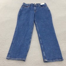 Abercrombie  Fitch Jeans Womens 14 32 Ankle Straight Ultra High Rise Blue