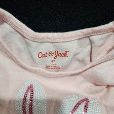 Cat Jack Toddler Girls Pink Bunny Dress Tulle Glitter Easter Size 3T