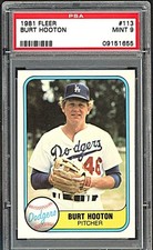 1981 Fleer - Burt Hooton #113 PSA 9