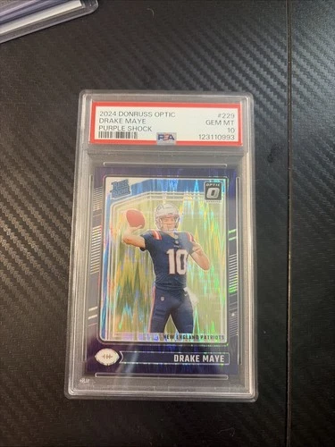 PSA 10 2024 Panini Donruss Optic - Rated Rookie Drake Maye #229 Purple Shock