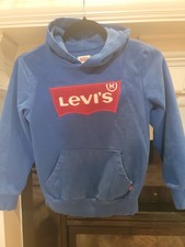 YOUTH navy levi's pullover hoodie size small with Logo