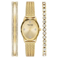 Anne Klein New York Premium Crystal Accented Bangle Women's Watch and Bracelet