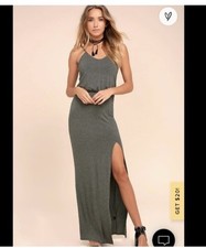 Lulus Watch The Sunset Summer Dress In Sage Green Size Medium NWT