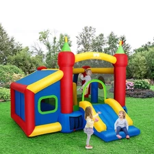 NNECW 7-in-1 Kids Bounce House with 100 Ocean Balls (with Blower)