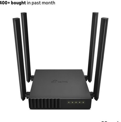 TP-Link Archer C54 AC1200 Dual-Band MU-MIMO WiFi Router, Black, 3-Port