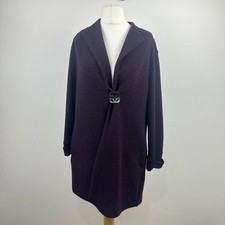 Joseph ribkoff open cardigan women siz 14 purple longline textured button Canada